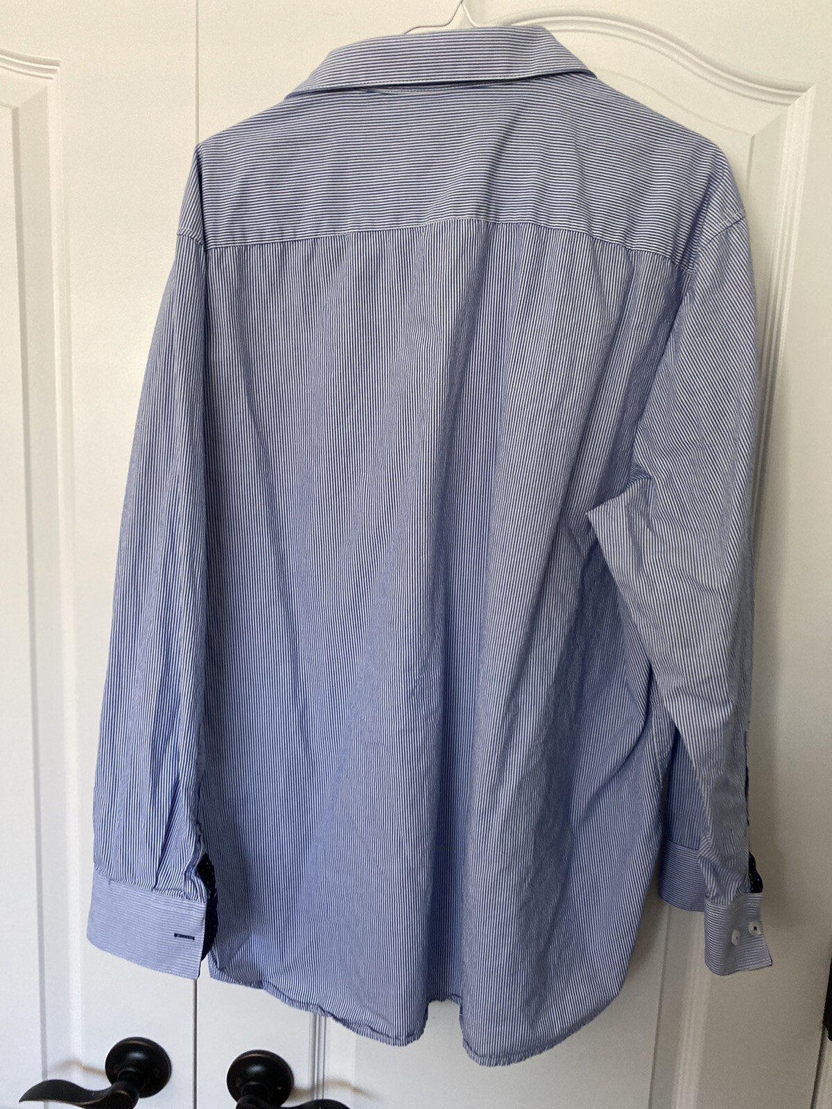 michelsons london shirt button up XXL blue stripe image 2