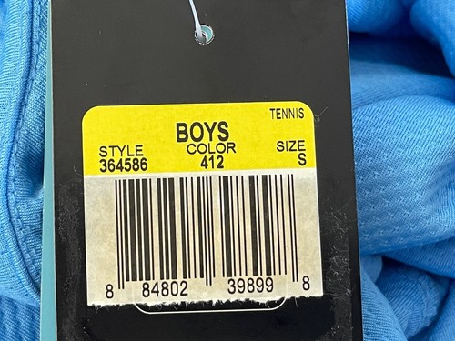 Nike Boys Tennis Dri Fit Polo Shirt Blue White Sz S 364586-412 - Picture 9 of 9