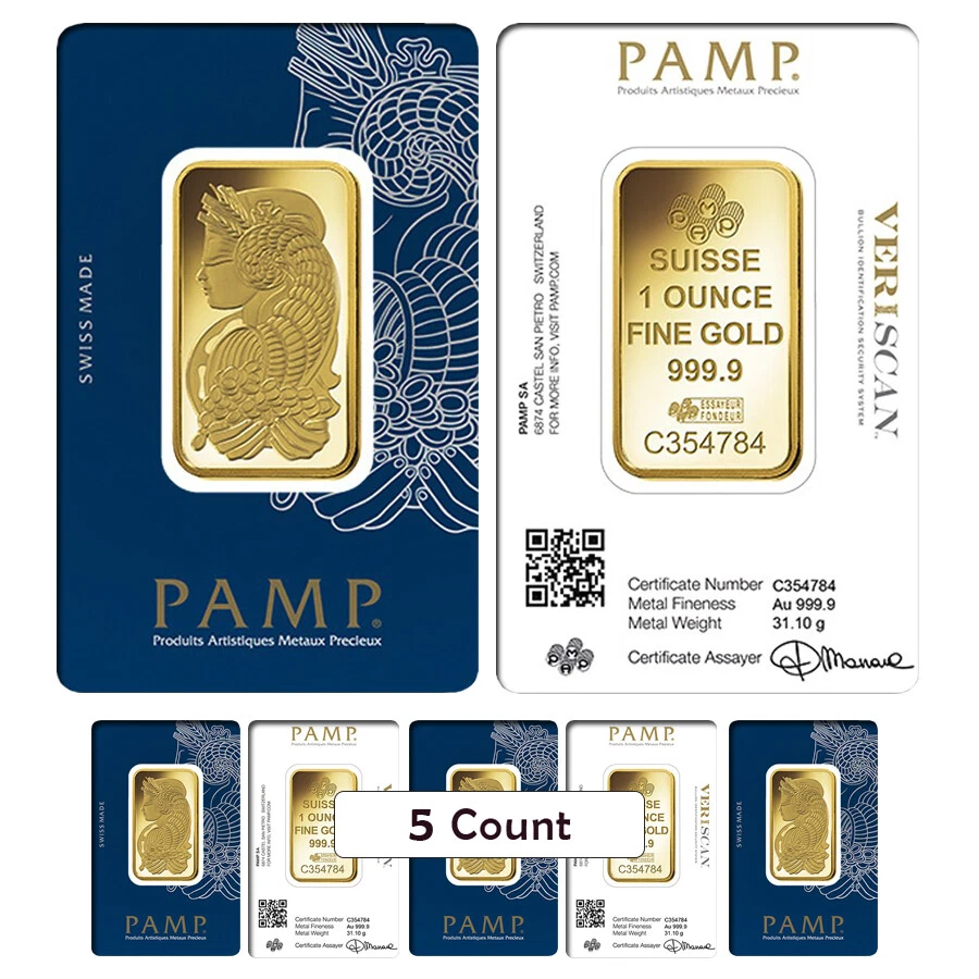 Fangoso longitud Peladura Lot of 5 - 1 oz Gold Bar PAMP Suisse Lady Fortuna Veriscan .9999 Fine (In Assay) | eBay Fangoso longitud Peladura Lot of 5 - 1 oz Gold Bar PAMP Suisse Lady Fortuna Veriscan .9999 Fine (In Assay) | eBay