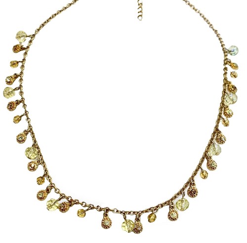 Collier Ancien Lia Sophia Curio En Or 17-20 - Cristal Taillé Et Résine - Bijou Vintage Occasion