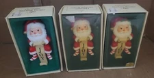 vintage santa stocking hanger lot of 3 ,1 open FREE SHIPPING