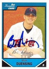 Brian Duensing autographed Baseball Card (Twins) 2007 Bowman 1st Rookie #BP95