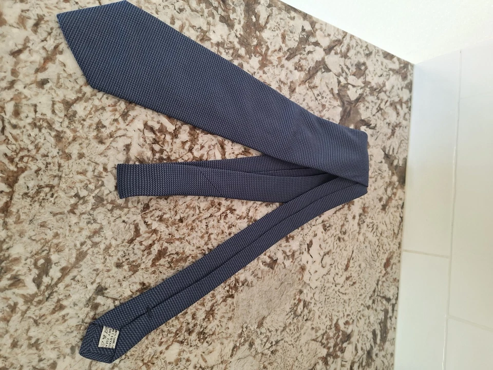 ESCADA Blue Geometric Silk Men's Tie Made Italy - Image 3 of 4