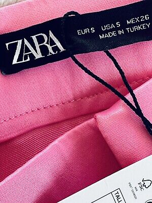 Zara Womens Pink Satin Corset Top Pants Trousers Set Site S