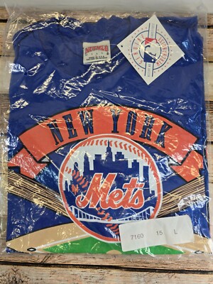 Vintage 1990s New York Mets Spell Out Baseball MLB Nutmeg T-Shirt Large