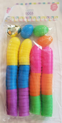   NIP  48 Count Fillable Plastic Empty Easter Eggs  Standard Colors  