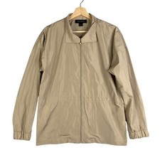 ST. JOHN Jacket Windbreaker Size M Beige Full Zip Rain Coat Softshell Beige Tan