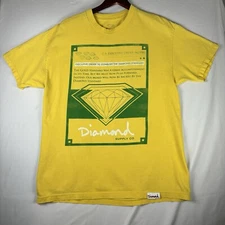Diamond Supply Co Shirt Mens Medium Yellow Brazil Executive HUF Skate Y2K A105