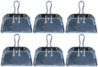 Quickie  428 17'' Oversize Heavy Duty Aluminum Dust Pans - Quantity 6
