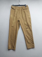 A NEW DAY PAPER BAG PANTS SIZE 8 COTTON TWILL OLIVE BROWN W/BELT STRAIGHT LEG