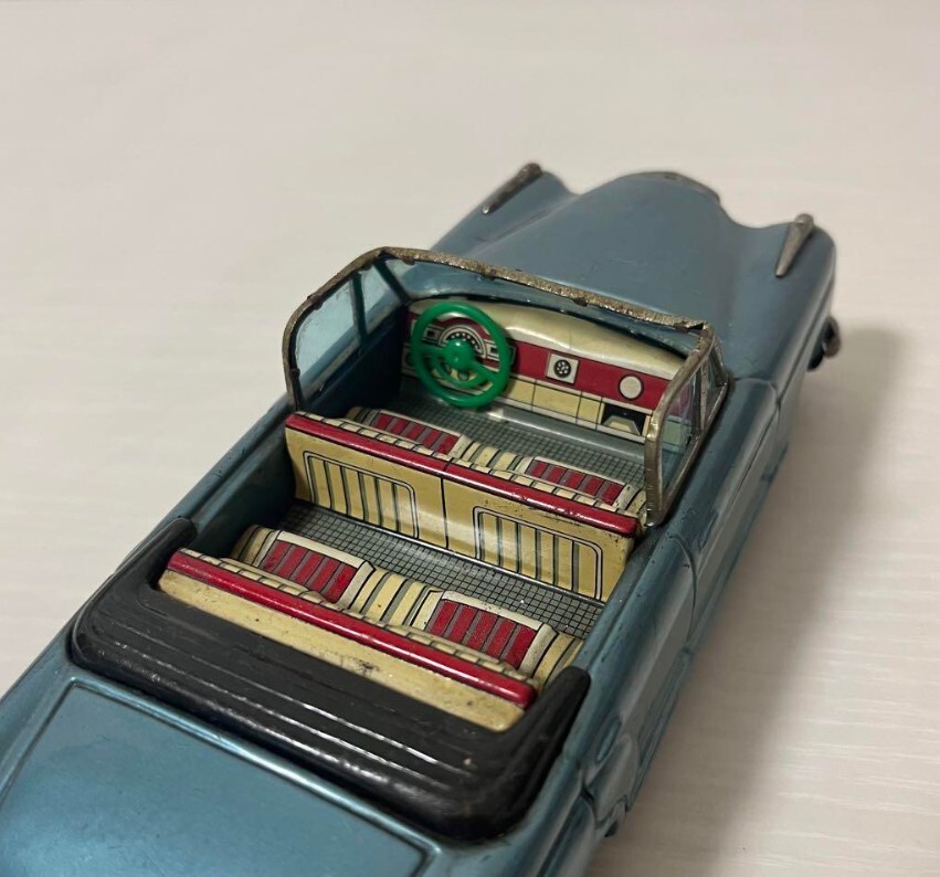 Bandai TIN TOY Car Mercedes Benz 2/9 Blue Friction Missing Bandai TIN TOY Car Mercedes Benz 2/9 Blue Friction Missing