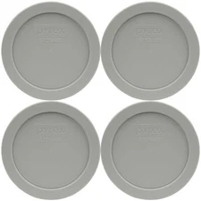 Pyrex 7200-PC Jet Gray Round Plastic Replacement Lid Cover (4-Pack)