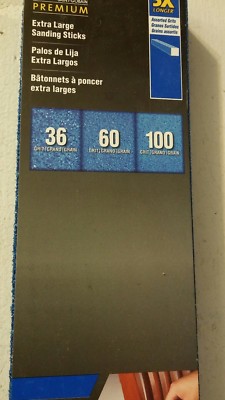 Norton Extra Large Premium Sanding Sticks 36 - 60 - 100 Grit Sticks PN 82078