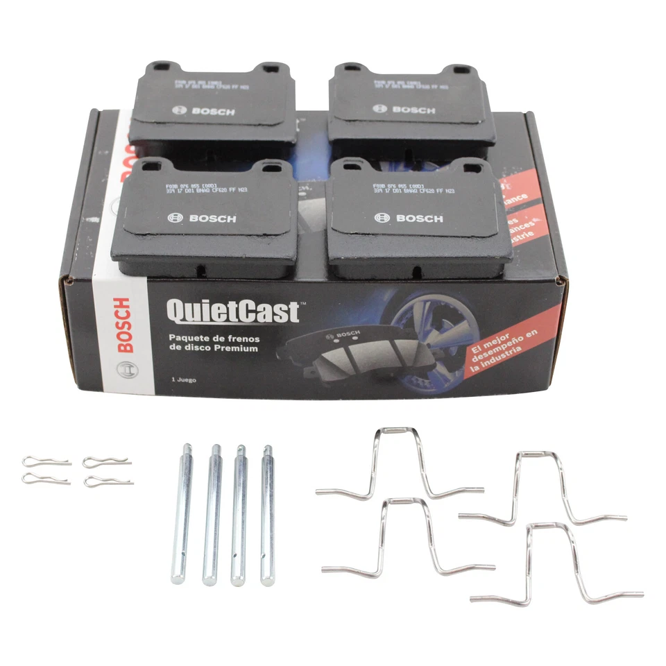Juego de pastillas de freno delanteras semimetálicas Bosch QuietCast para Alfa Romeo Ferrari MB VW Foto 4 de 4