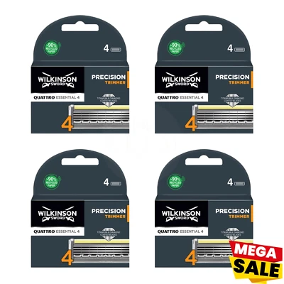 Wilkinson Sword Quattro Essential4 Trimmer Rasierklingen Auswahl 4-40e Pack OVP