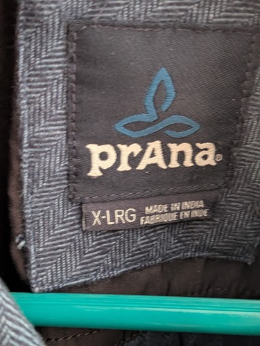 Prana Camicia Uomo Blu Manica Lunga Flanella XLg Bottoni Metallo - Foto 6 di 8