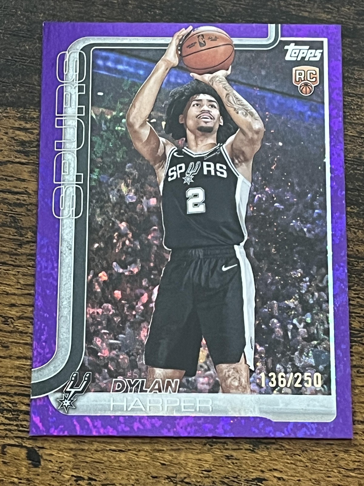 2025-26 Topps #202 Dylan Harper Purple Holo Foil #/250 Rookie RC