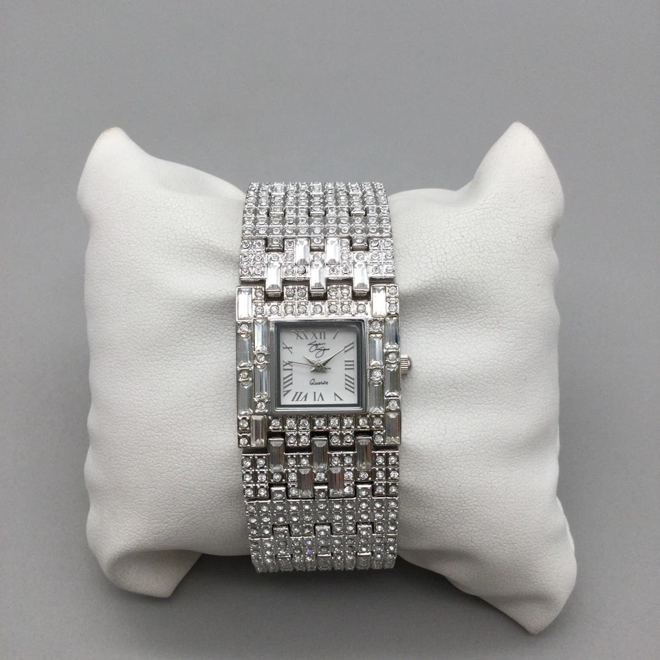 Reloj Suzanne Somers Mujer 27mm Tono Plata Cristales Batería Nueva 8.25" Foto 2 de 4