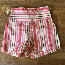 Vintage Antique 1920s 1930s Striped University Athletic Trunk Genuine Broadcloth