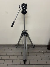Vintage Bogen 3046 Tripod w/ 3063 Fluid Head Made in Italy Manfrotto Aluminum
