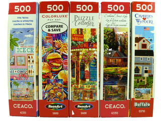 🧩Ceaco 500 Piece Puzzle Lot of 5 Animals Art Charles Wysocki Colorluxe Complete