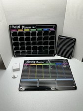 Magnetic Black Dry Erase Calendar White Board Set 3 Pc (monthly,weekly,daily)