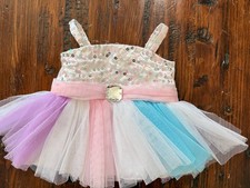 BUILD A BEAR WORKSHOP WHITE RAINBOW TUTU DRESS OUTFIT CLOTHES