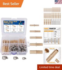 32 PIEZAS Accesorios de barra de manguera de latón Empalmador de púas Kit de accesorios de manguera 3/16" 1/...