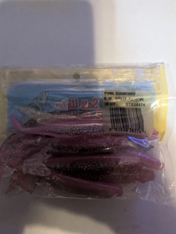 Bass Assassin STS38374 Split Tail Shad Swimbait 4" Pink Diamond 10ct - Imagem 2 de 2
