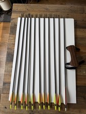 Archery Lot: 12 Carbon Arrows + Leather 3-Finger Shooting Glove/Tab