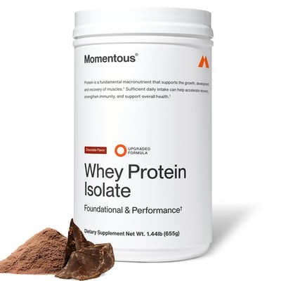 Whey Protein Powder Grass Fed Isolate 25 Servings 1.44 LB Momentous Essential