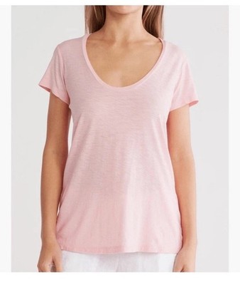 NWT James Perse deep v-neck T-shirt in Peony cotton blend size 3