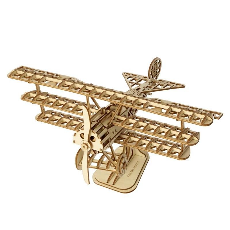 ROBOTIME Rolife Aeroplane Airplane Wooden Model Kit TG301 - Image 4