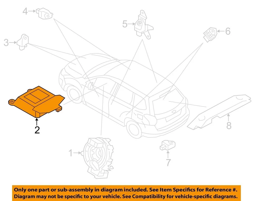 System Restraint Bag Module Console Front Fits 14-15 FORESTER 950631 - Image 3 of 4