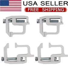 ⭐4 PCS Silver Truck Cap Topper Camper Shell Mounting Clamps Heavy Duty Aluminum