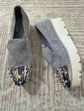 Nwob KARL LAGERFELD PARIS Brinlee Faux-Pearl Suede Platform Shoes Size 7.5