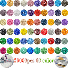 30000 Pieces 60 Color Diamond Art Painting Beadsflat Bottom round Sixtycolor