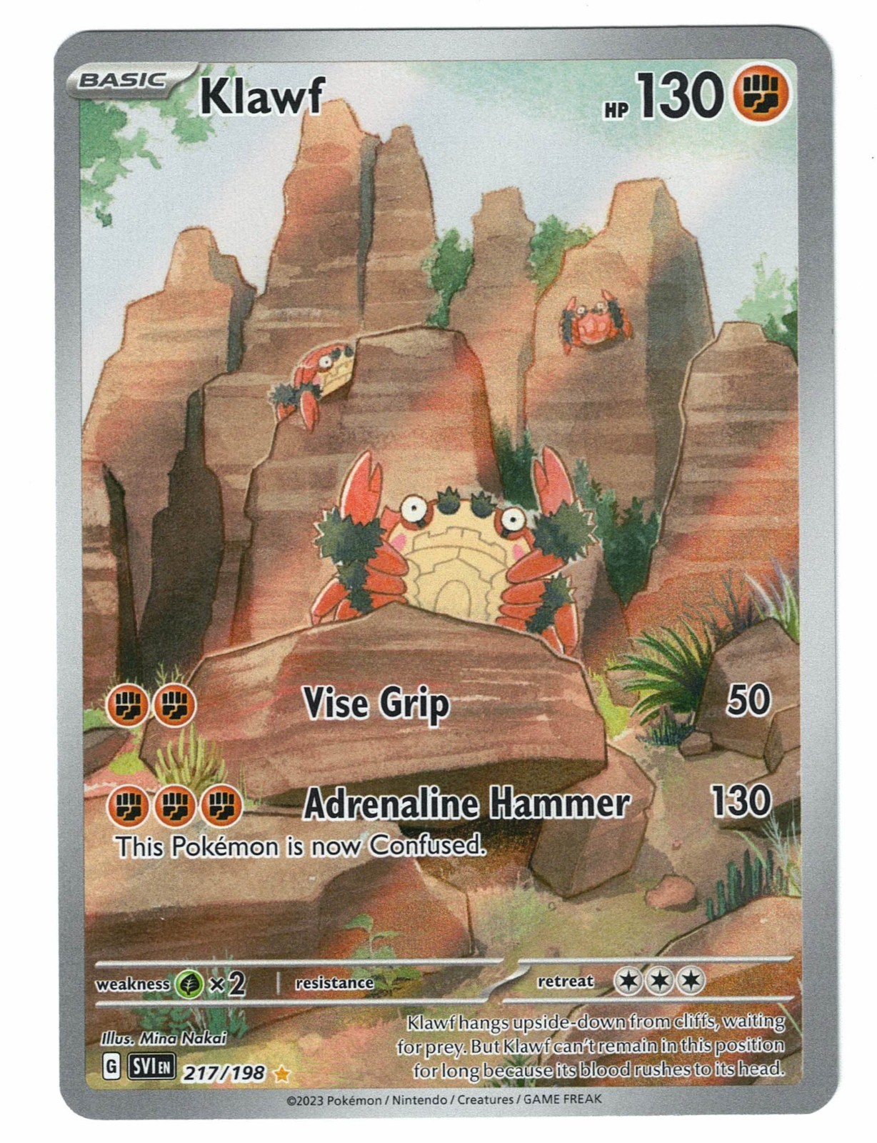 Klawf 217/198 Scarlet & Violet Base Set IR Holo Pokemon Card NM