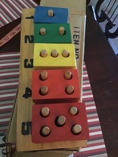 peg wood block learning counting