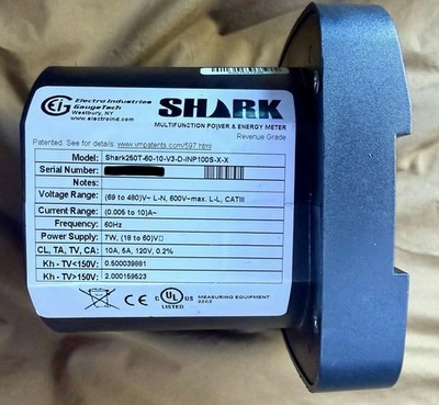 Electro Industries Guage Tech Shark 250 Meter Shark250T-60-10-V3-D-INP10-X-X