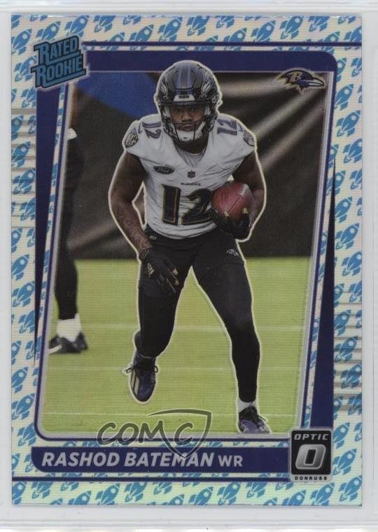 2021 Panini Donruss Optic Rated Rookie Rocket Prizm Rashod Bateman #210 06hn