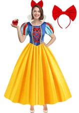 WISHTEN 2 PCS Princess Costume for Women,Halloween Large, Blue Yellow