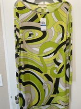 NWT Michael Kors XL Abstract Swirl Dress Long Sleeve Mod Jersey Shift 99.50