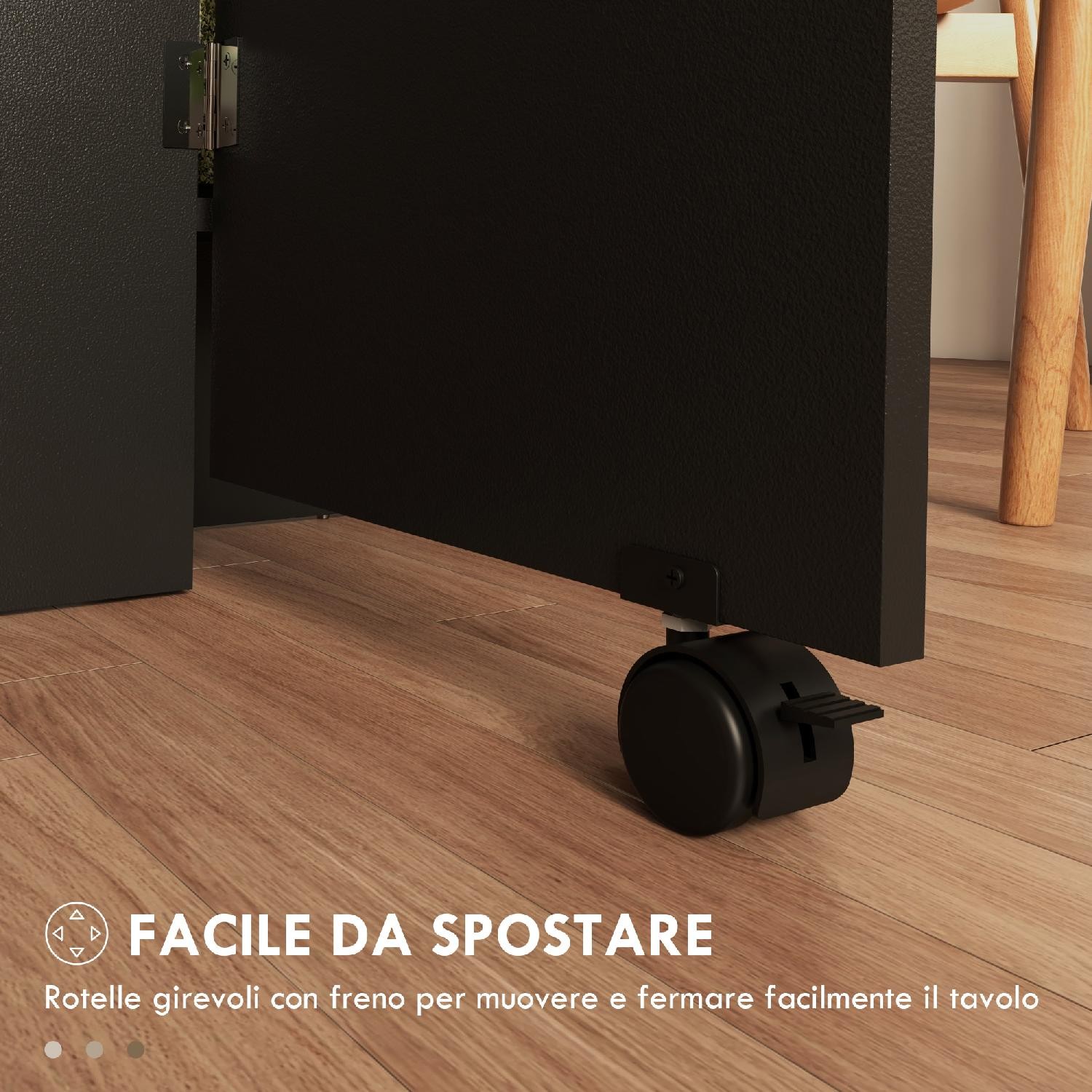 DecHome Tavolo Pieghevole da Pranzo Cucina 140x75x74 cm Rovere/Nero foto 6