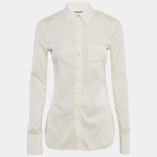 Balenciaga Cream Cotton Long Sleeve Shirt S