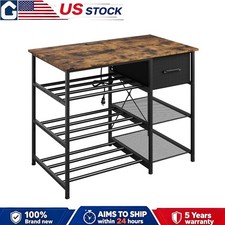 3D Printer Stand with Filament Storage 3-Tier Desk with Drawer Power Hub