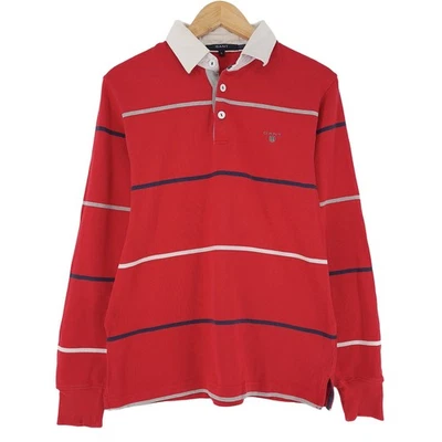 Gant Sweatshirt Homme Vintage Rouge En Coton Rayé AW2 Taille S - Photo 1/4