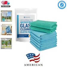 Claro 2 Step Glass Cleaning Cloth 8-Pack – Green Wet & Blue Dry Microfiber To...