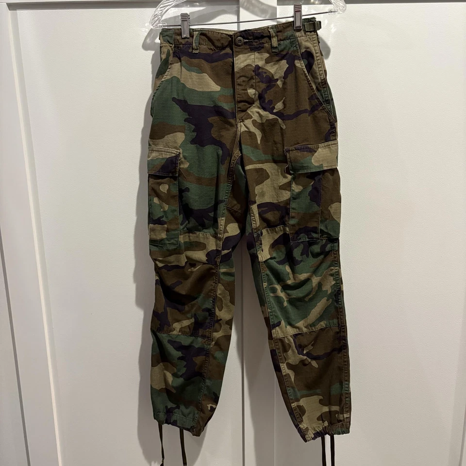 Pantalones Cortos BDU EE. UU. XS De Colección Años 80 Camuflaje Bosque Carga Ripstop Clima Caliente Winfield Foto 4 de 4