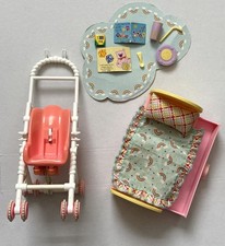 Barbie Love N Care Chickenpox Strollin Fun Buggy Shelly Kelly Furniture 90s